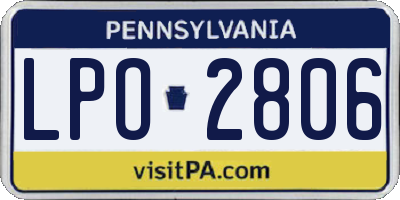 PA license plate LPO2806