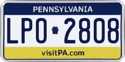PA license plate LPO2808