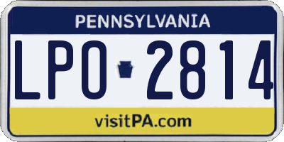 PA license plate LPO2814
