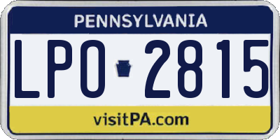 PA license plate LPO2815