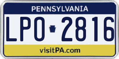 PA license plate LPO2816