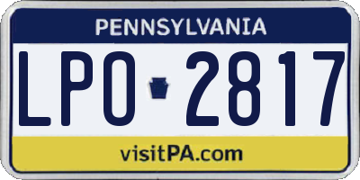 PA license plate LPO2817