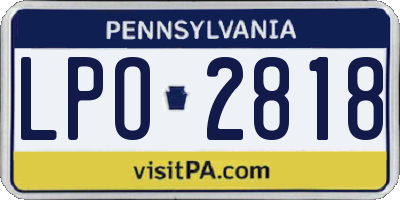 PA license plate LPO2818