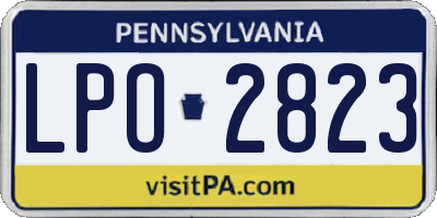 PA license plate LPO2823