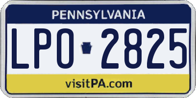 PA license plate LPO2825