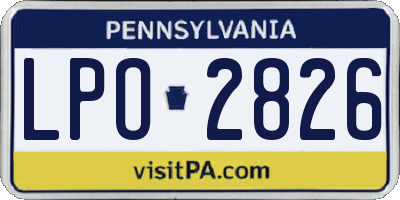 PA license plate LPO2826
