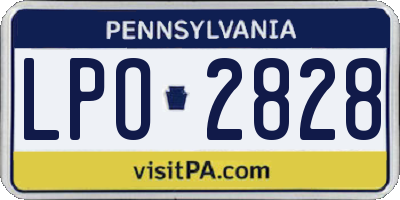 PA license plate LPO2828
