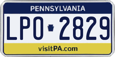 PA license plate LPO2829