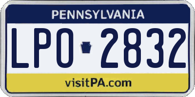 PA license plate LPO2832