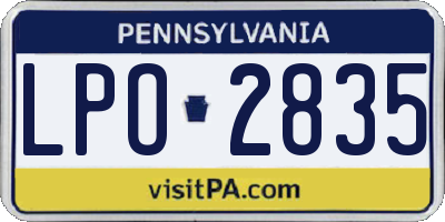 PA license plate LPO2835