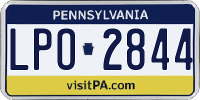 PA license plate LPO2844