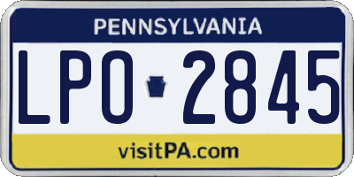 PA license plate LPO2845