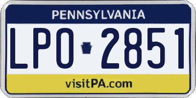PA license plate LPO2851