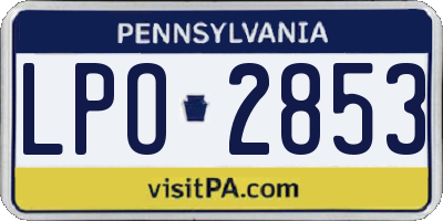 PA license plate LPO2853