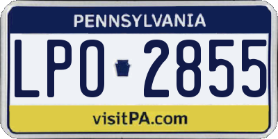 PA license plate LPO2855