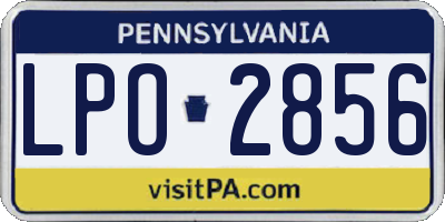 PA license plate LPO2856