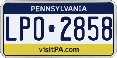 PA license plate LPO2858