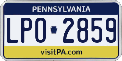 PA license plate LPO2859