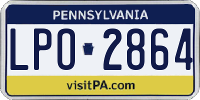 PA license plate LPO2864
