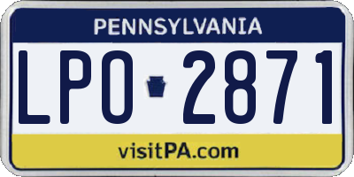 PA license plate LPO2871