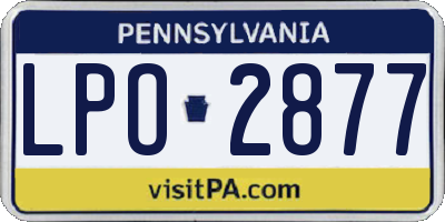 PA license plate LPO2877