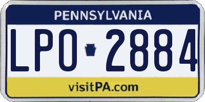 PA license plate LPO2884