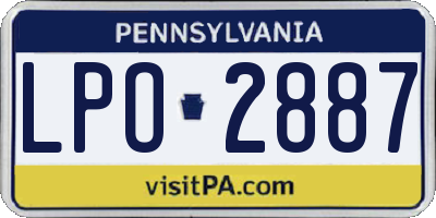 PA license plate LPO2887