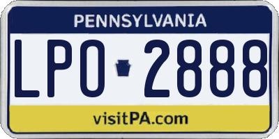 PA license plate LPO2888