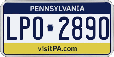 PA license plate LPO2890