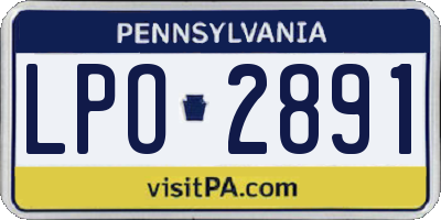PA license plate LPO2891
