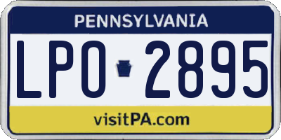 PA license plate LPO2895
