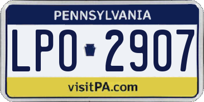 PA license plate LPO2907