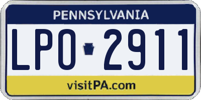 PA license plate LPO2911