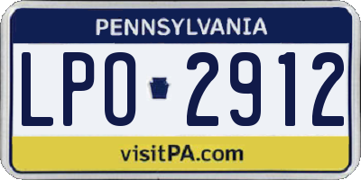PA license plate LPO2912