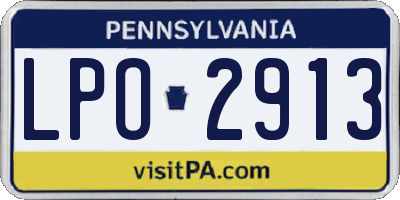 PA license plate LPO2913