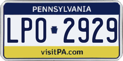 PA license plate LPO2929