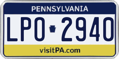 PA license plate LPO2940