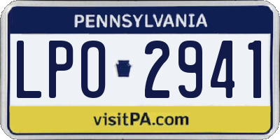 PA license plate LPO2941