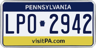 PA license plate LPO2942