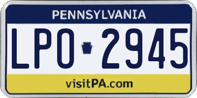 PA license plate LPO2945