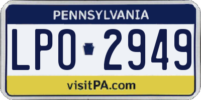 PA license plate LPO2949