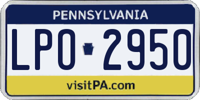 PA license plate LPO2950