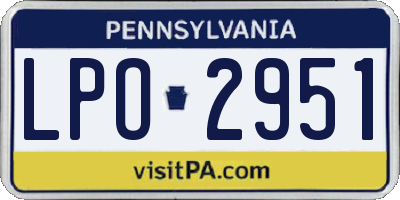 PA license plate LPO2951