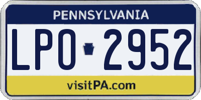 PA license plate LPO2952