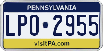 PA license plate LPO2955