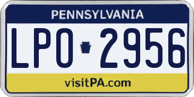 PA license plate LPO2956