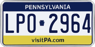 PA license plate LPO2964