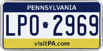 PA license plate LPO2969