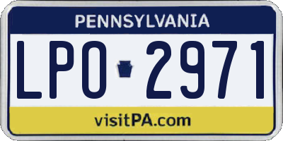 PA license plate LPO2971