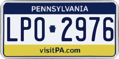PA license plate LPO2976